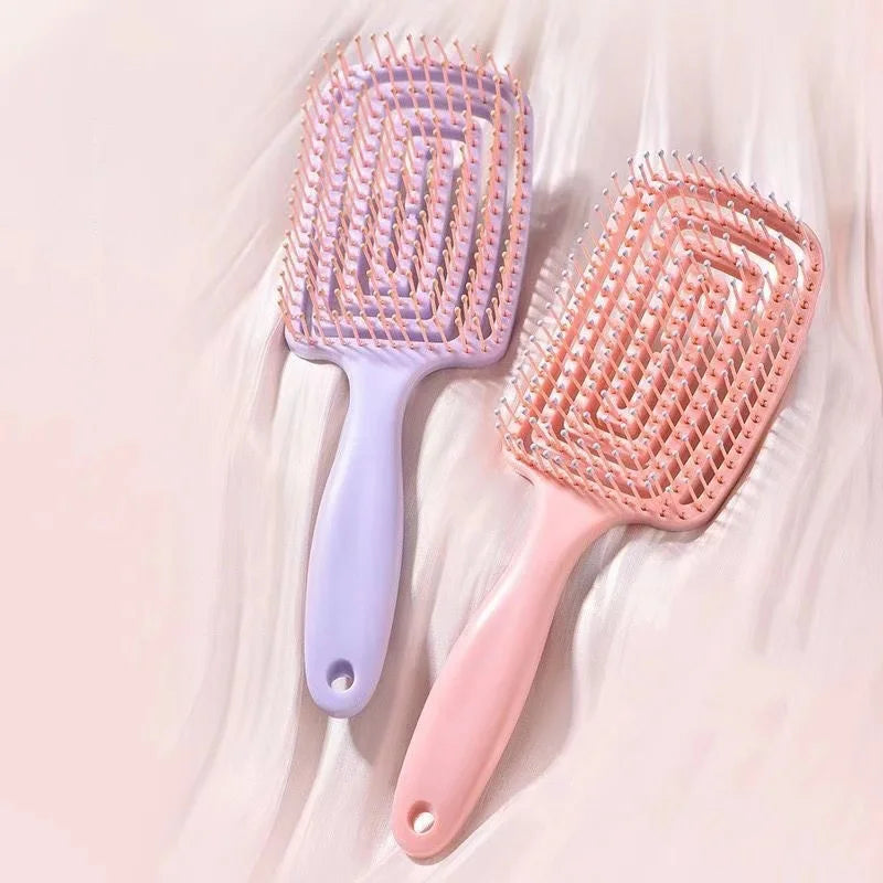 1 Pcs elastische Massagebürste – Hohl-Design, Entwirrbürste für schnelles Föhnen und Styling