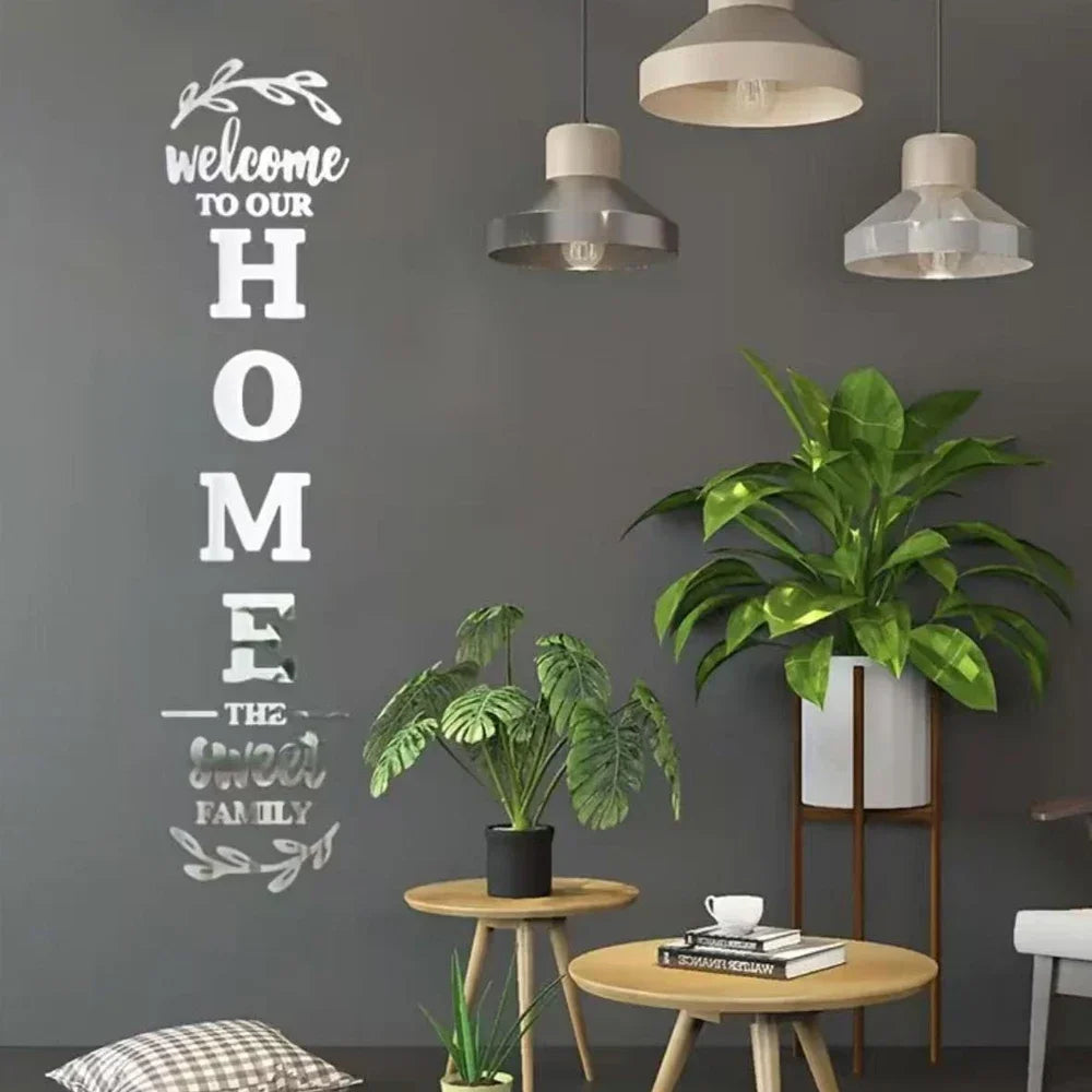 Englische Acryl-Spiegelbuchstaben – Wandsticker Deko