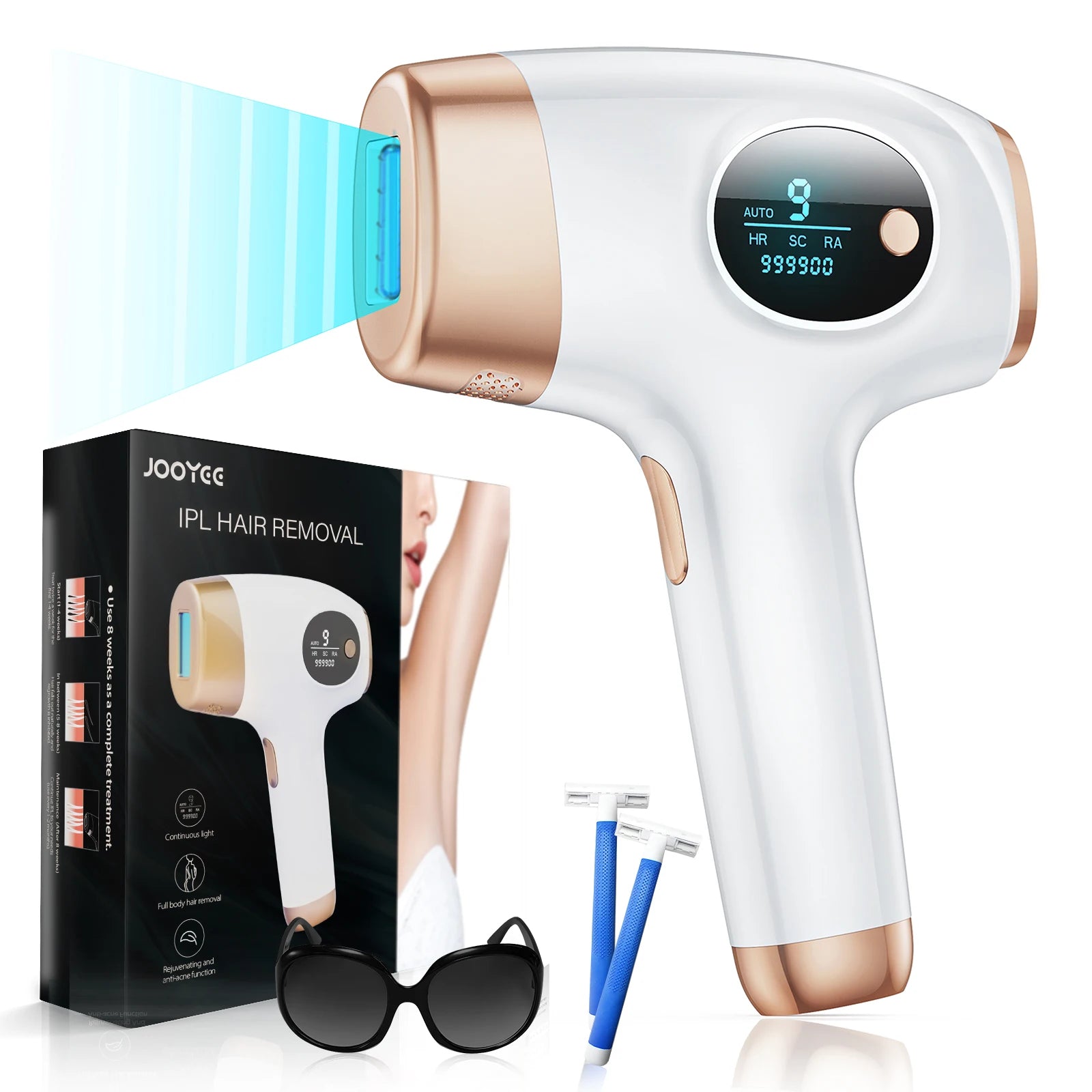 IPL-Haarentfernungsgerät mit 999.999 Lichtimpulsen – 3-in-1 dauerhafter & schmerzfreier Epilierer für die Ganzkörperanwendung zu Hause – für Frauen & Männer