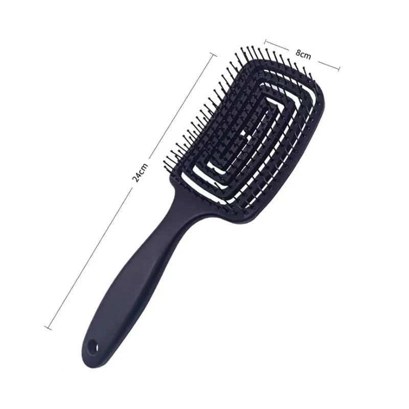 1 Pcs elastische Massagebürste – Hohl-Design, Entwirrbürste für schnelles Föhnen und Styling