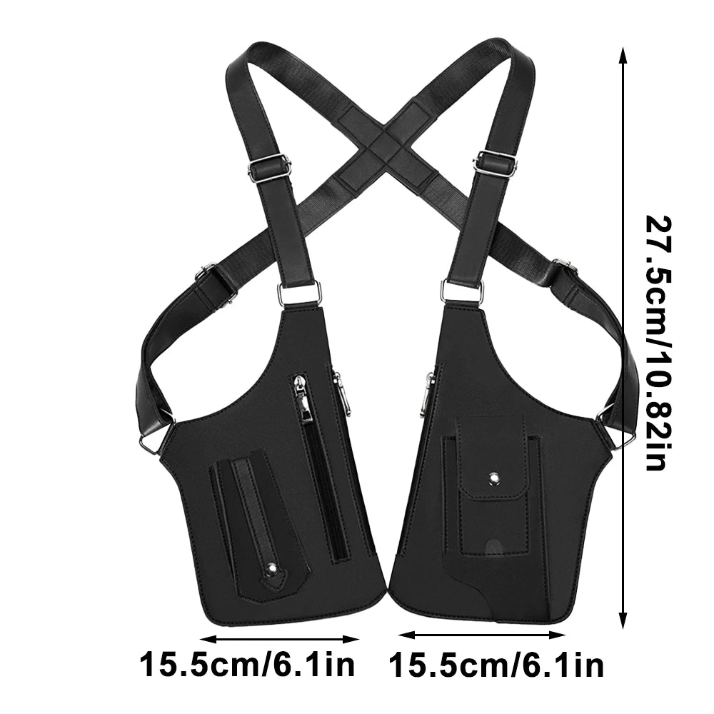 Doppelte Schulter-Unterarmtasche PU-Leder, Diebstahlschutz, verstellbar